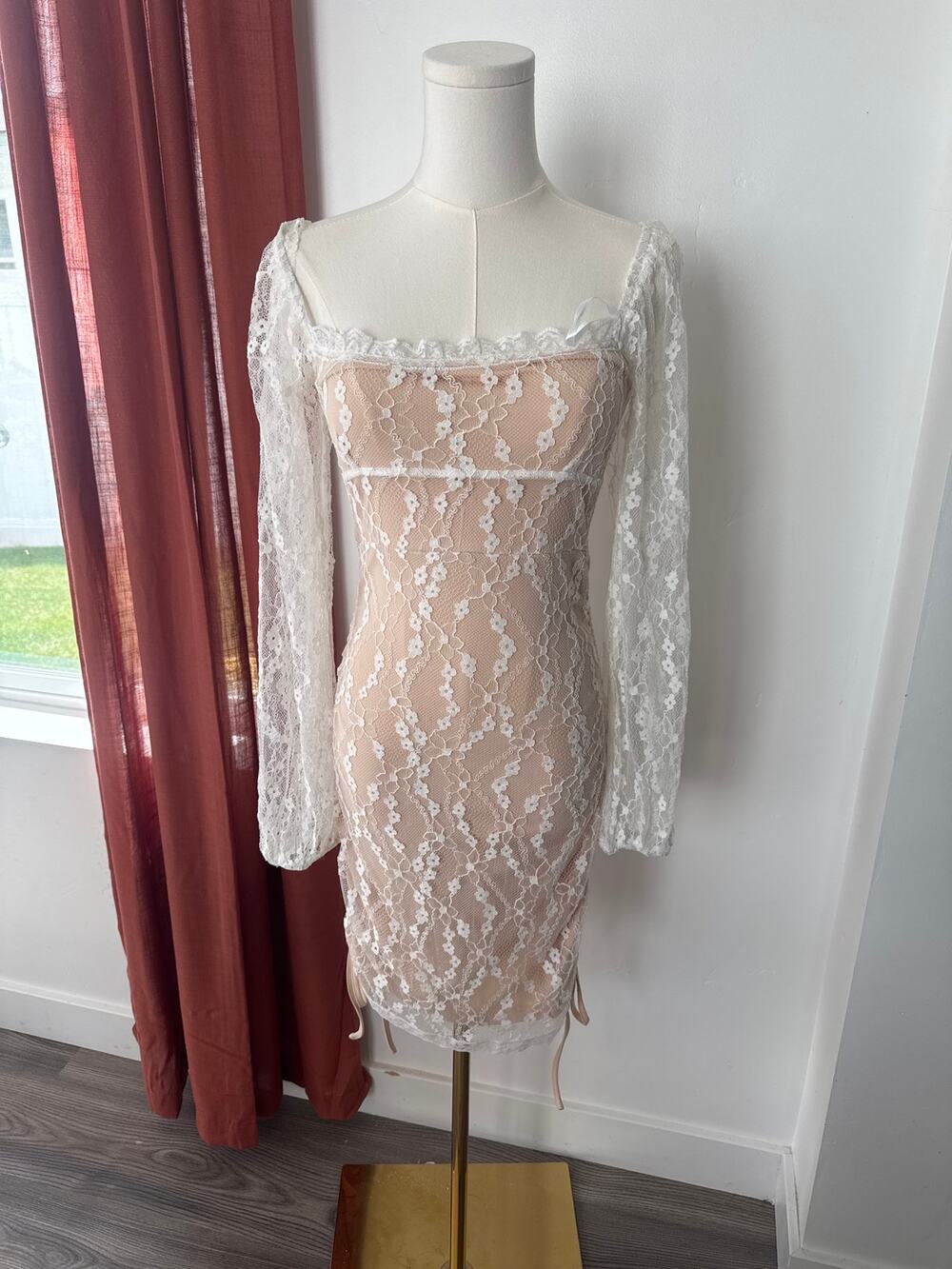 NWT More to Come by Revolve White Lace Bodycon Wedding Dress Ethereal Angelcore
